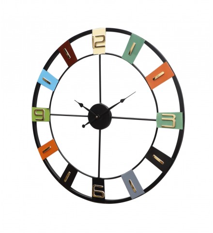 Round Numbers Multicolor Wall Clock